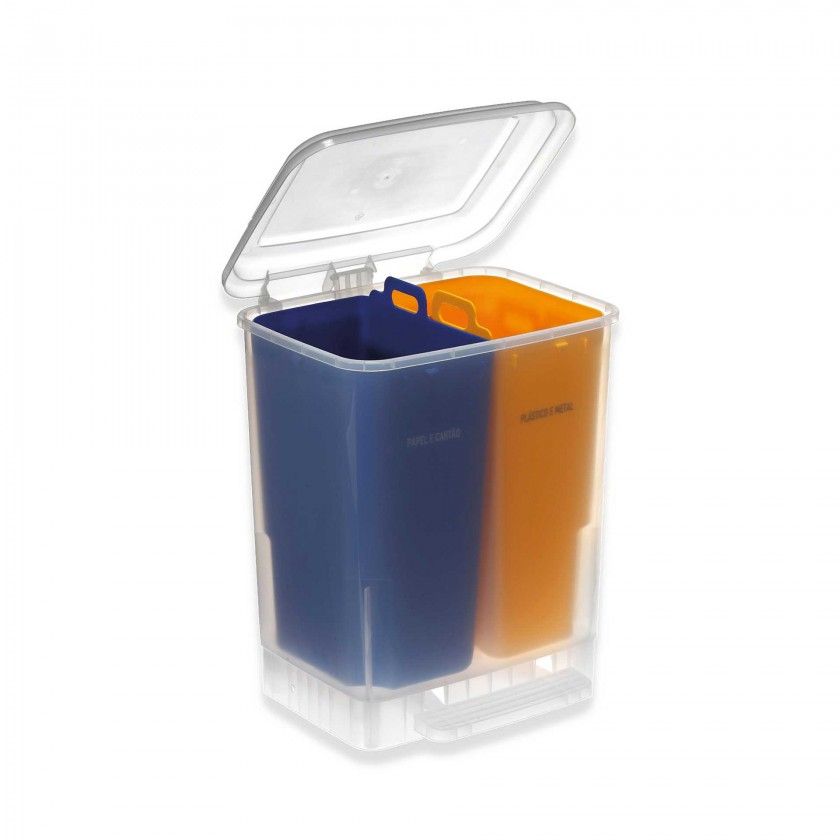 Balde Eco Duplo com Pedal Amarelo / Azul 26l (2X13l) 30X35.7X45cm