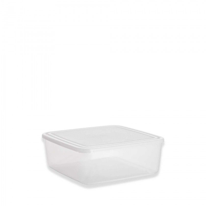 Caixa Hermtica Ding Quadrada Tampa Branco 1100ml 16.5X16.5X6cm