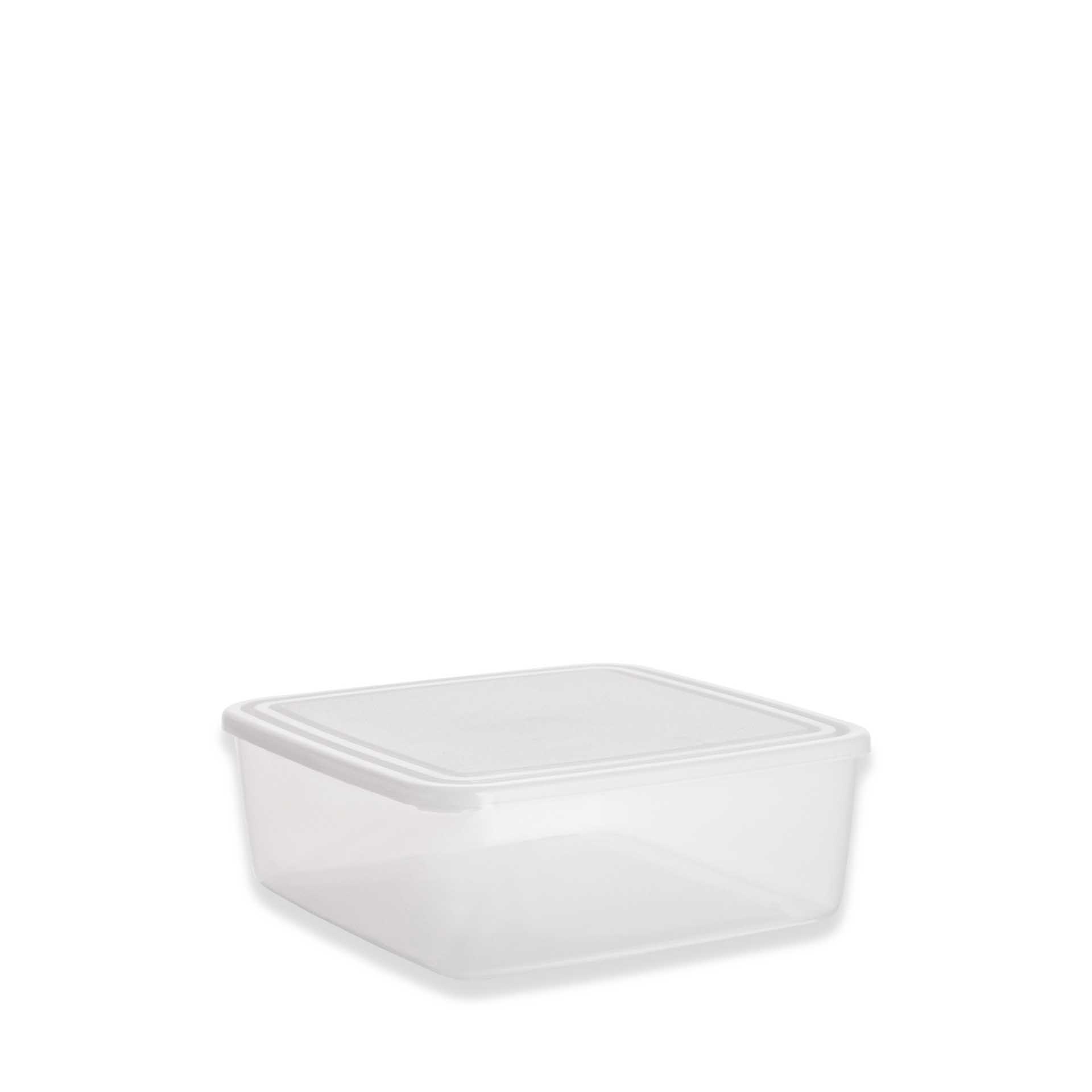 Caixa Hermética Ding Quadrada Tampa Branco 1100ml 16.5X16.5X6cm