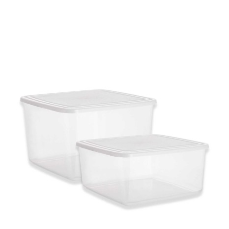 Caixa Hermética Ding Quadrada Tampa Branco 1100ml 16.5X16.5X6cm - Image product