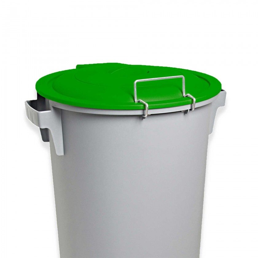 Contentor Eco Cinzento com Rodas e Tampa Verde 48X50X80cm 80l 48X50X80cm Contentor Eco Cinzento com Rodas e Tampa Verde 48X50X80cm 80l 48X50X80cm