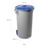 Contentor Eco com Pedal e Rodas Cinzento Tampa Azul 80l 48X50X80cm Contentor Eco com Pedal e Rodas Cinzento Tampa Azul 80l 48X50X80cm