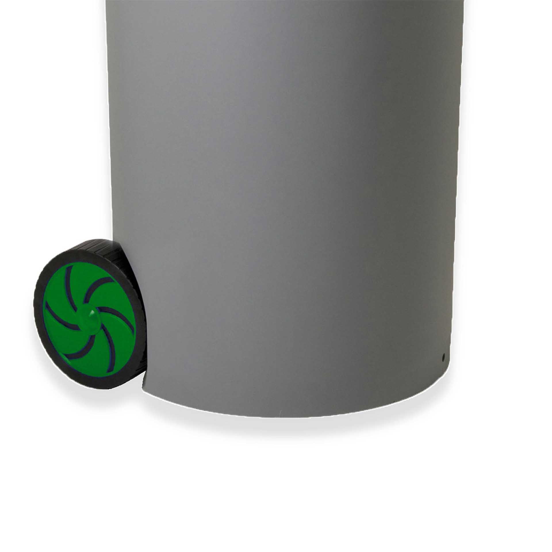 Contentor Eco Cinzento com Rodas e Tampa Verde 48X50X80cm 80l 48X50X80cm