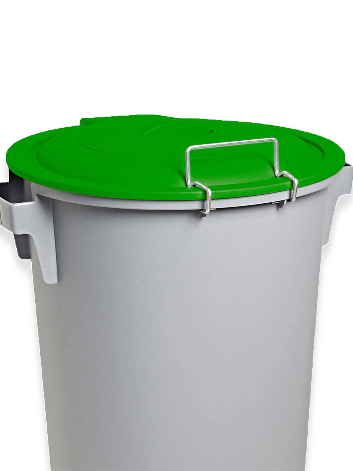 Contentor Eco com Pedal e Rodas Cinzento Tampa Verde 80l 48X50X80cm