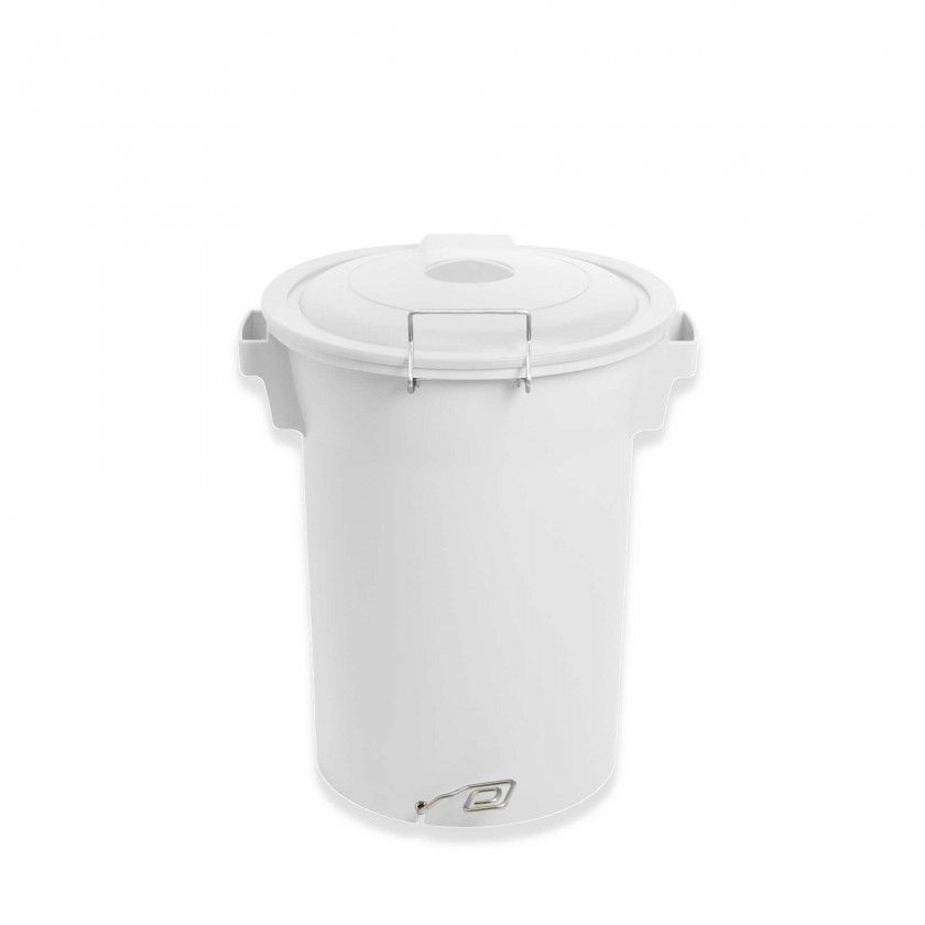 Contentor Lixo com Pedal e Tampa Branco 52l 48X50X56cm