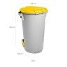 Contentor Eco com Pedal e Rodas Cinzento Tampa Amarela 80l 48X50X80cm Contentor Eco com Pedal e Rodas Cinzento Tampa Amarela 80l 48X50X80cm