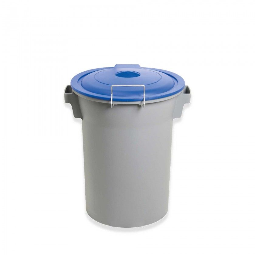 Contentor Eco Cinzento com Tampa Azul 52l 48X50X56cm