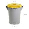 Contentor Lixo Cinzento com Pedal e Tampa Amarelo 52l 48X50X56cm