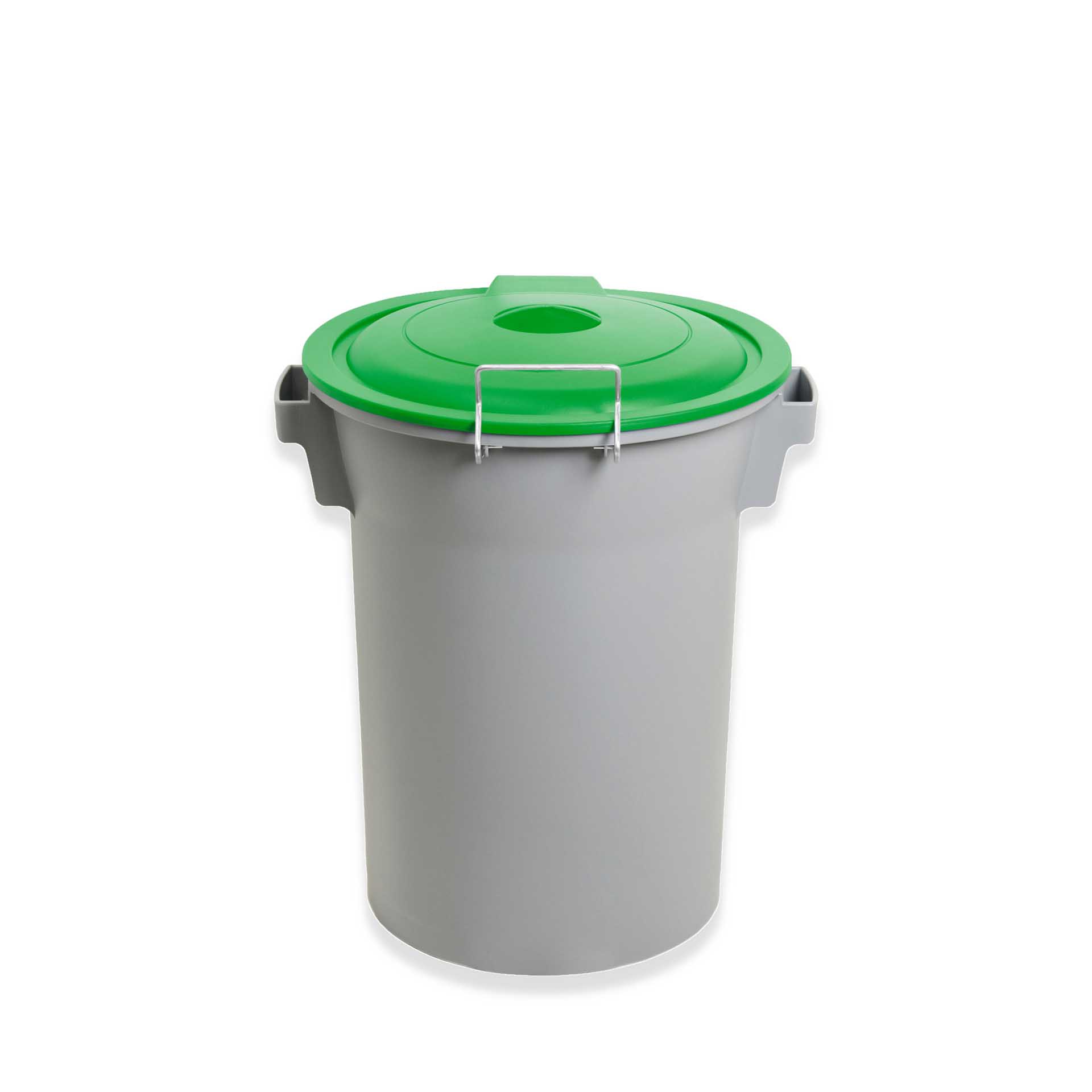 Contentor Eco Cinzento com Tampa Verde 52l 48X50X56cm
