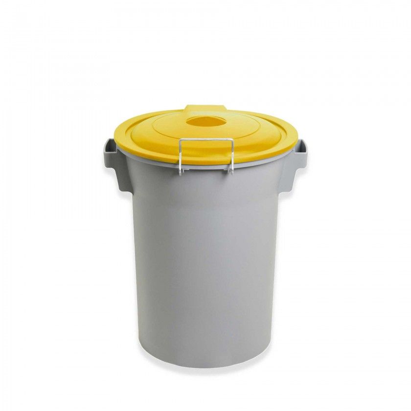 Contentor Eco Cinzento com Tampa Amarelo 52l 48X50X56cm