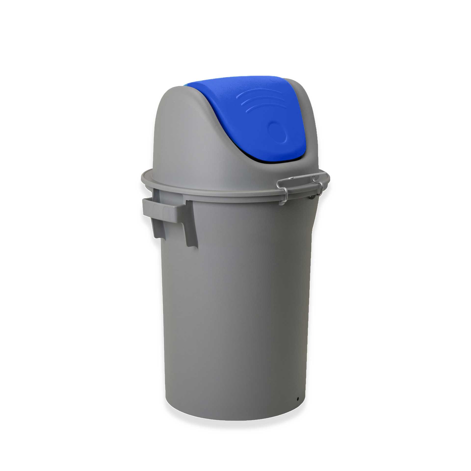 Contentor Eco Cinzento com Tampa Basculante Azul 52l 48X50X76cm