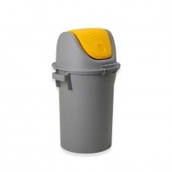 Contentor Eco Cinzento com Tampa Basculante Amarela 52l 48X50X76cm