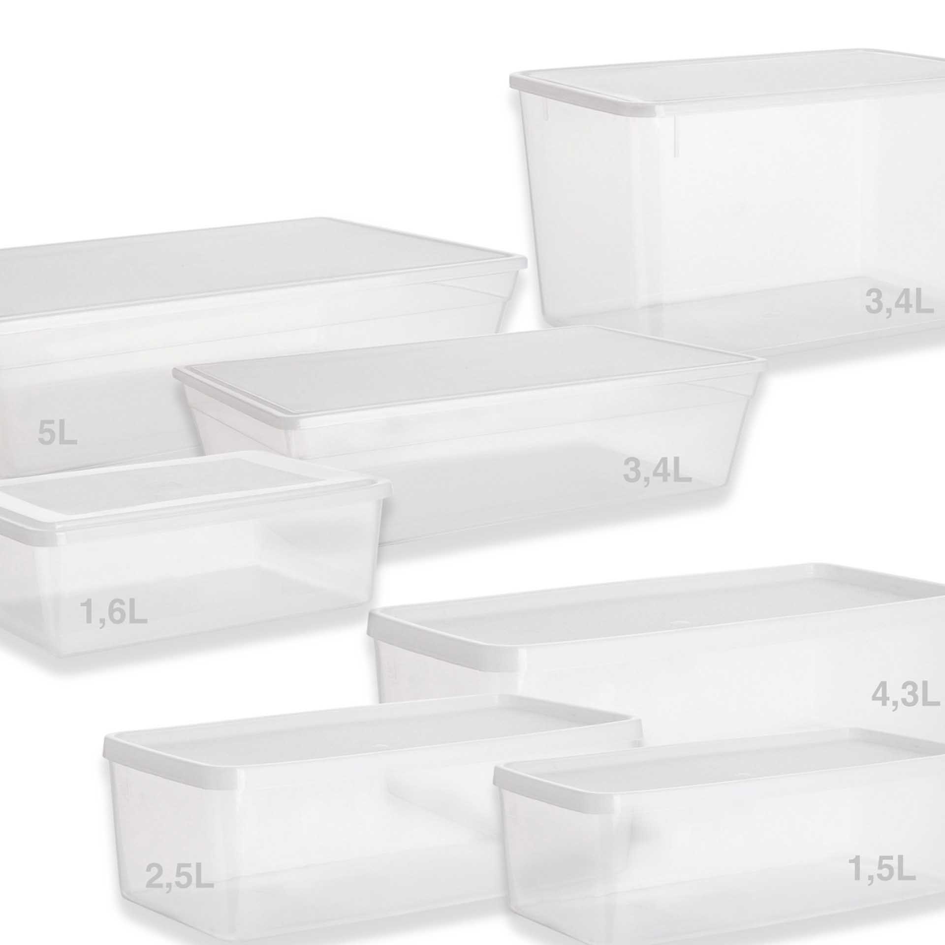 Caixa Hermética Ding Retangular Tampa Branco 3400ml 30.5X21.5X7cm