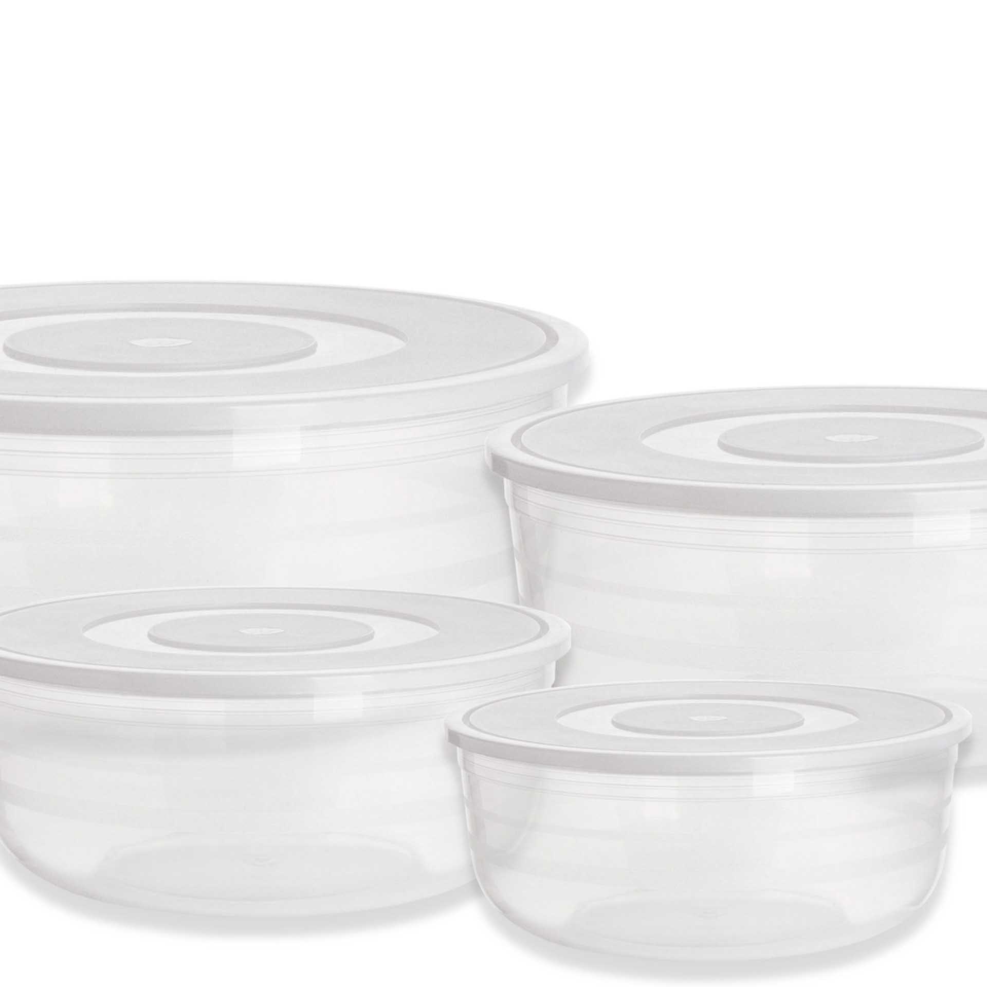 Caixa Hermética Ding Redonda Tampa Branco 1900ml 20.5X8cm