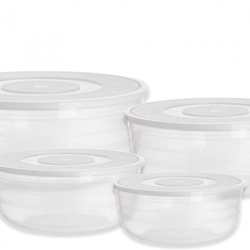 Caixa Hermtica Ding Redonda Tampa Branco 1900ml 20.5X8cm