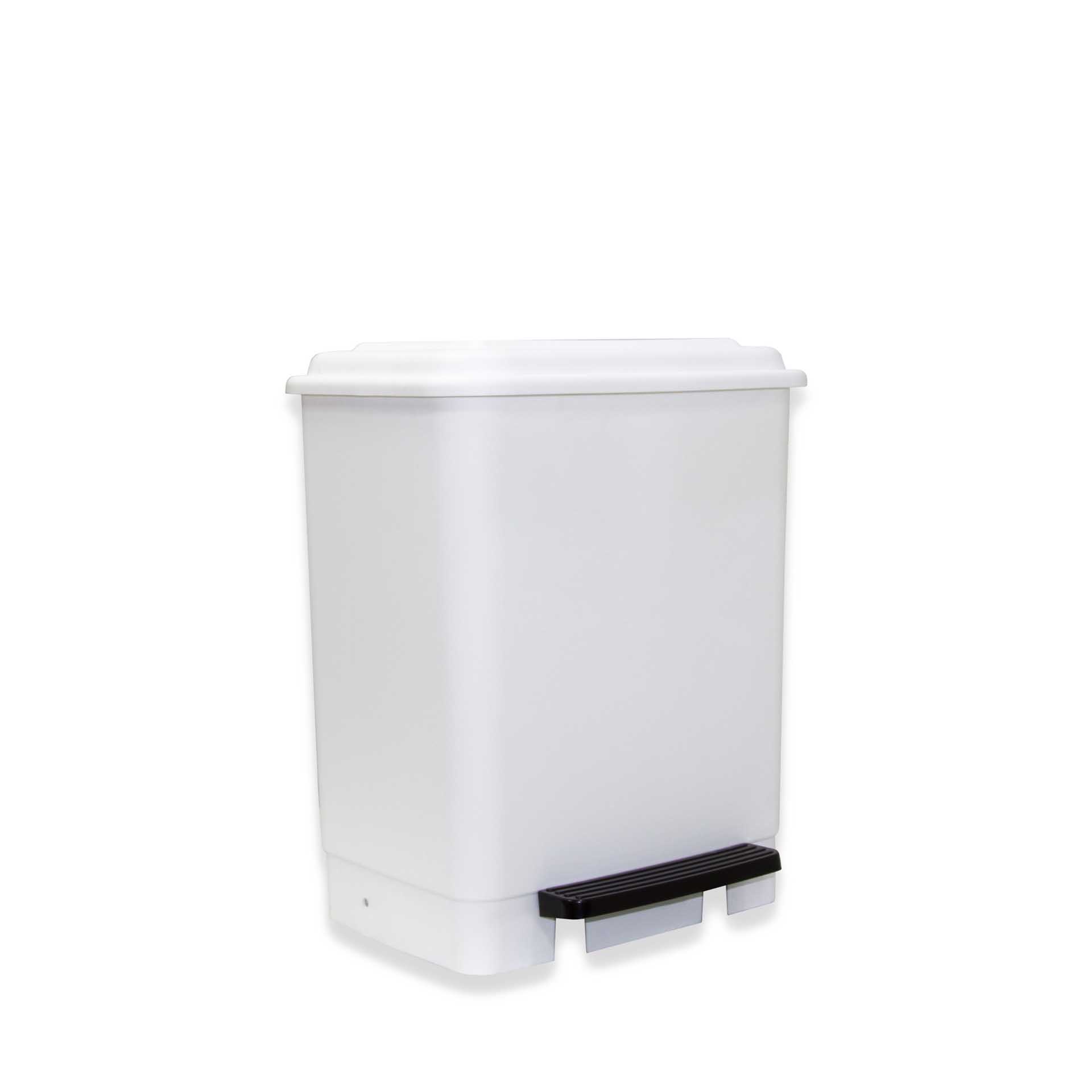 Balde Lixo com Pedal com Aro Fixação Branco 26l 37.5X30X45cm