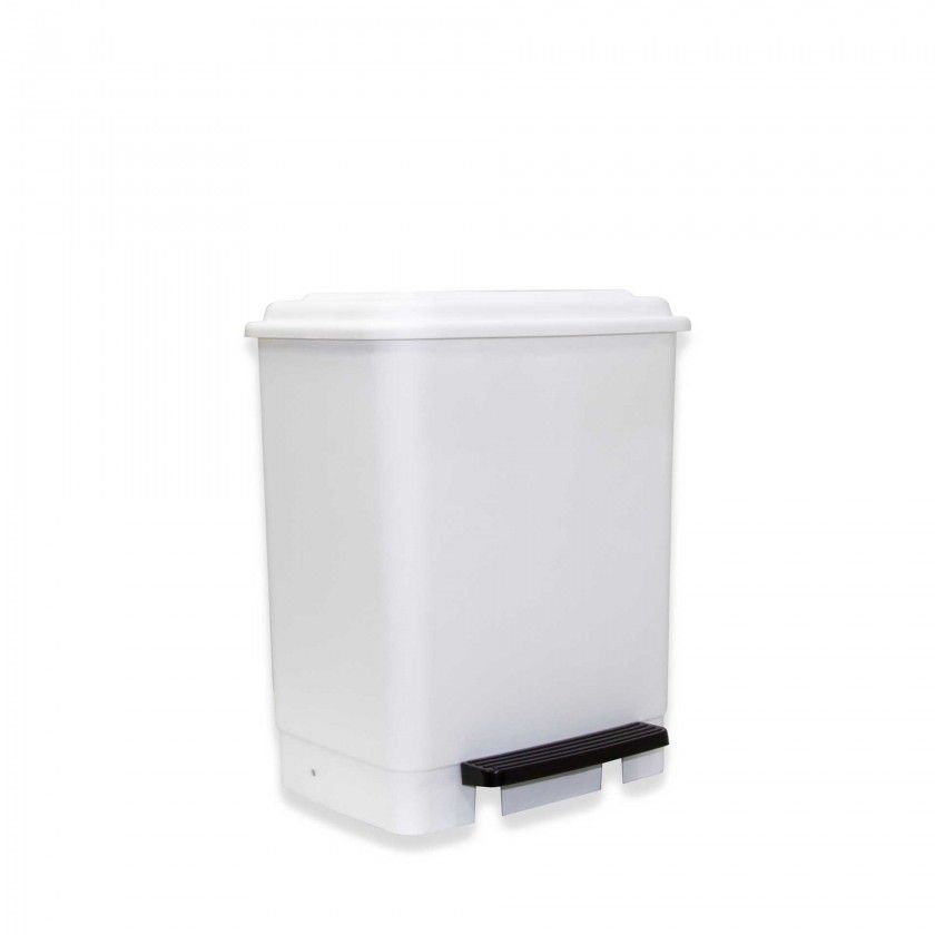 Balde Lixo com Pedal com Aro Fixao Branco 26l 37.5X30X45cm