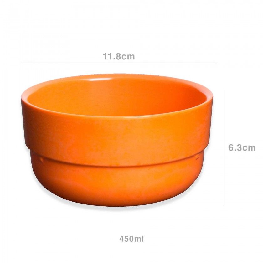 Taça Empilhável Melamina Snack Laranja 450ml 11.8X6.3cm Taça Empilhável Melamina Snack Laranja 450ml 11.8X6.3cm