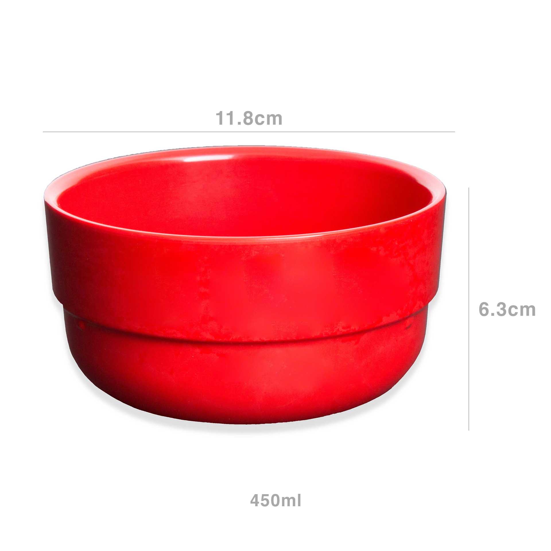 Taça Empilhável Melamina Snack Vermelho 450ml 11.8X6.3cm