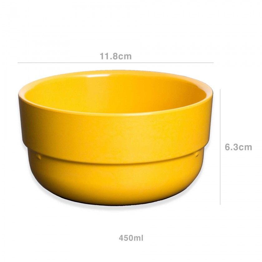 Taça Empilhável Melamina Snack Amarelo 450ml 11.8X6.3cm Taça Empilhável Melamina Snack Amarelo 450ml 11.8X6.3cm