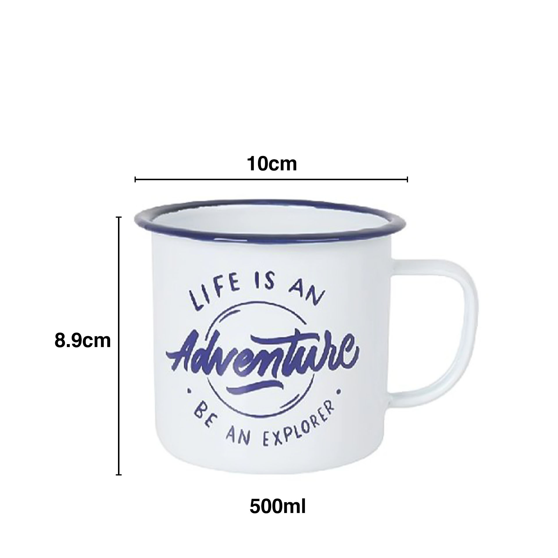 Caneca Esmalte Decorada Adventure 500ml 10X8.9cm