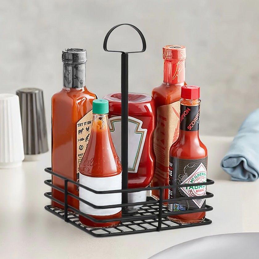 Suporte Molhos / Especiarias Quadrado 15X15X22cm