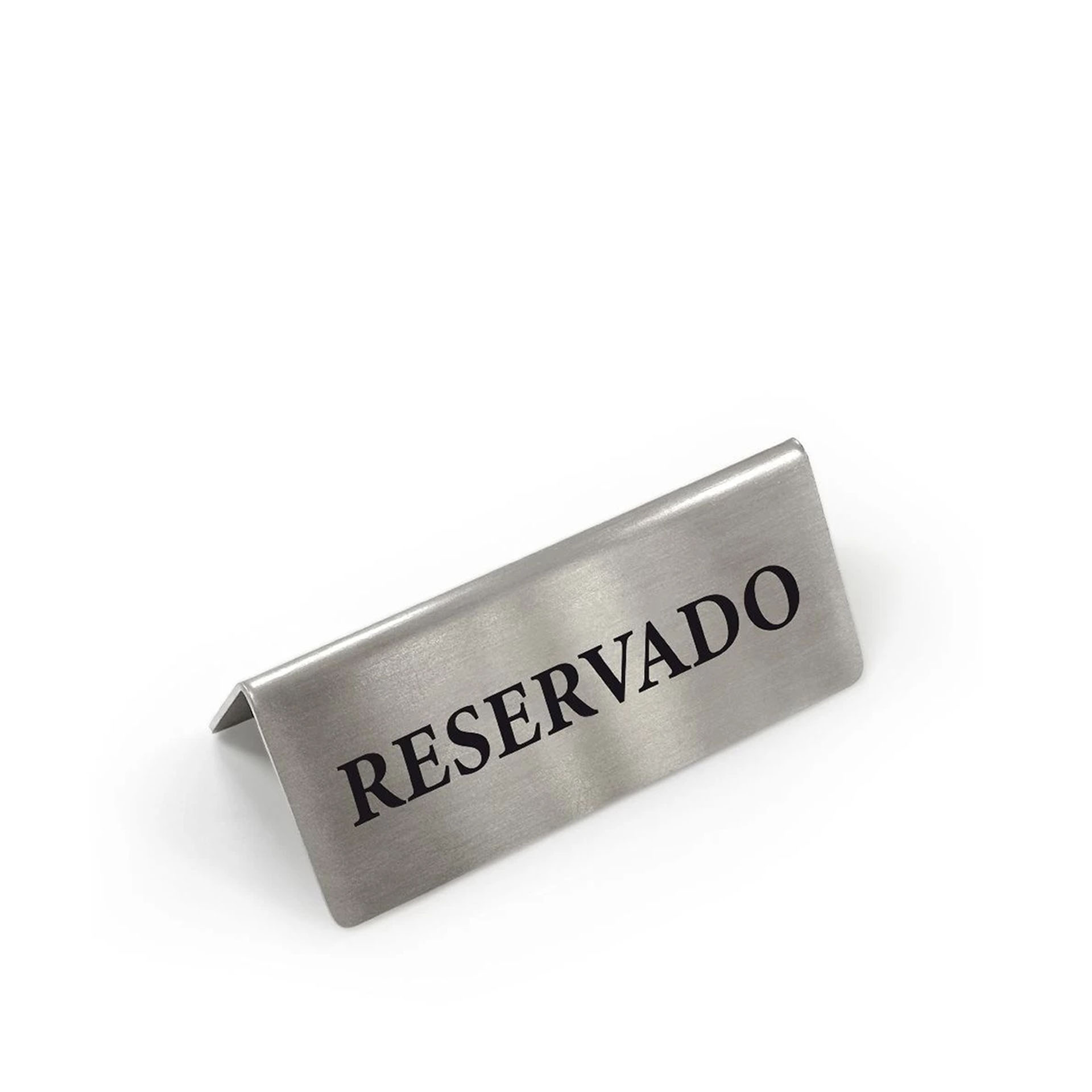 Placa Reservado Inox 12X5.8X4.3cm
