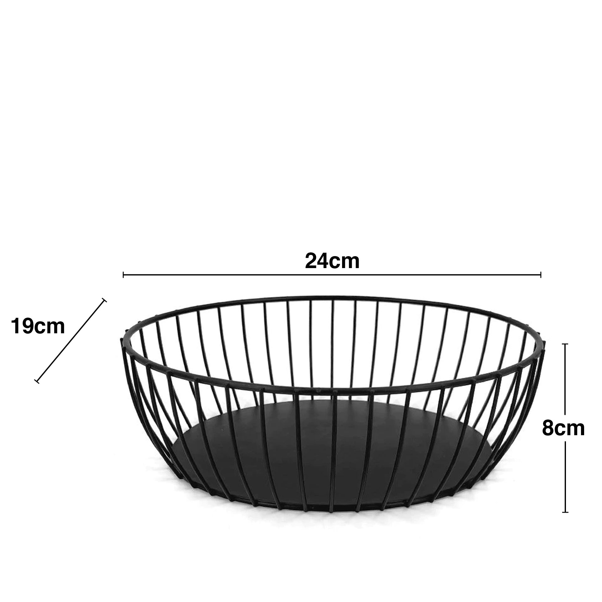 Cesto Pão Metal Oval Preto