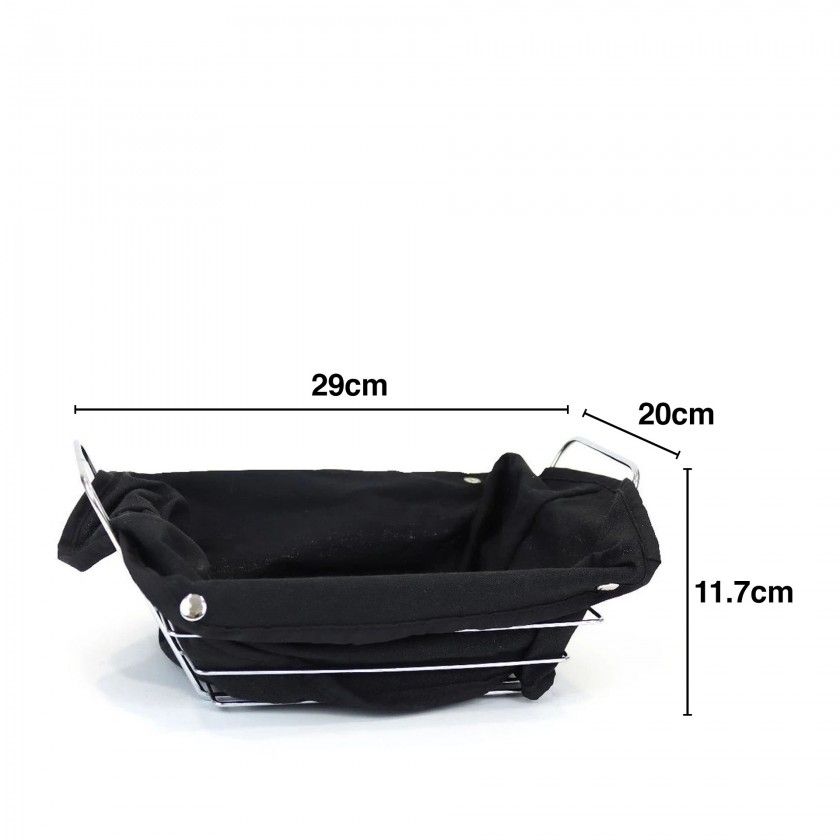 Cesto P�o Metal / Tecido Retangular 29X20X11.7cm