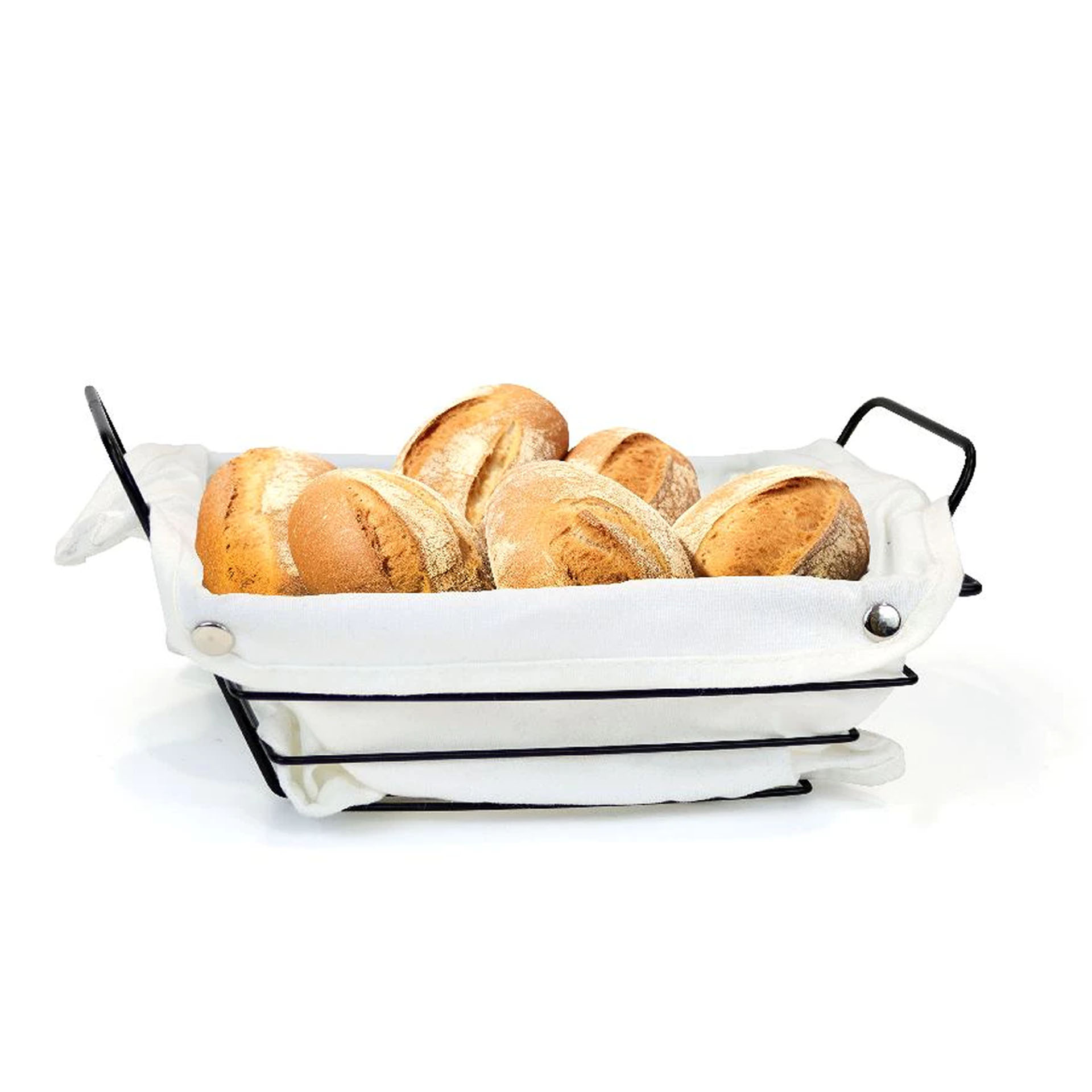 Cesto Pão Metal / Tecido Retangular 29X20X11.7cm