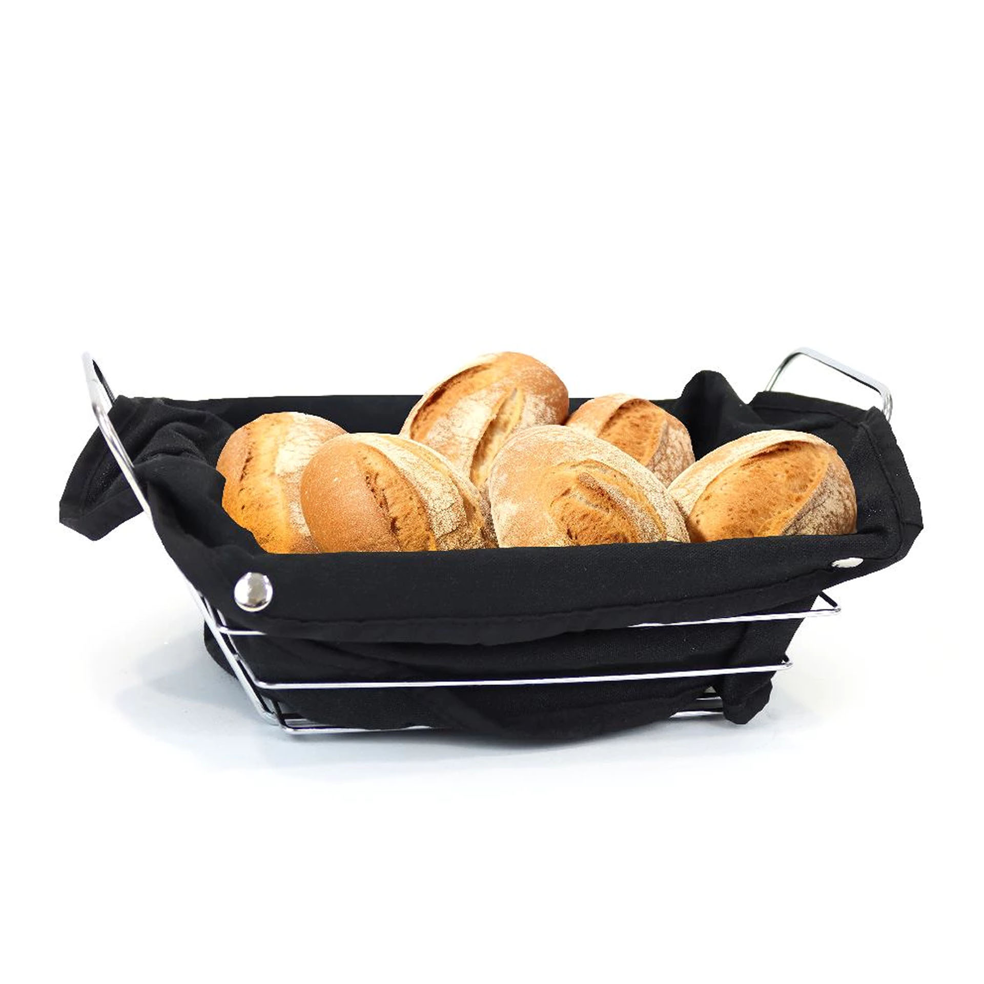 Cesto Pão Metal / Tecido Retangular 29X20X11.7cm
