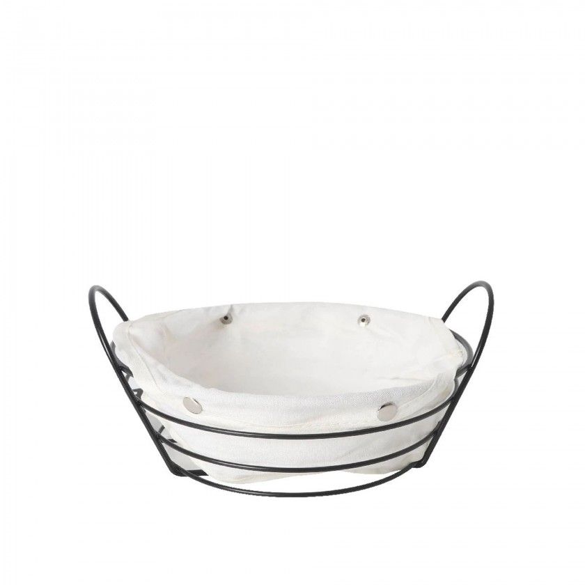 Cesto Po Metal / Tecido Redondo 23X7cm