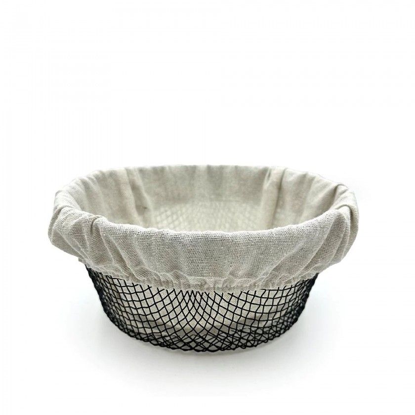 Cesto Pão Metal / Tecido Redondo Cesto Pão Metal / Tecido Redondo