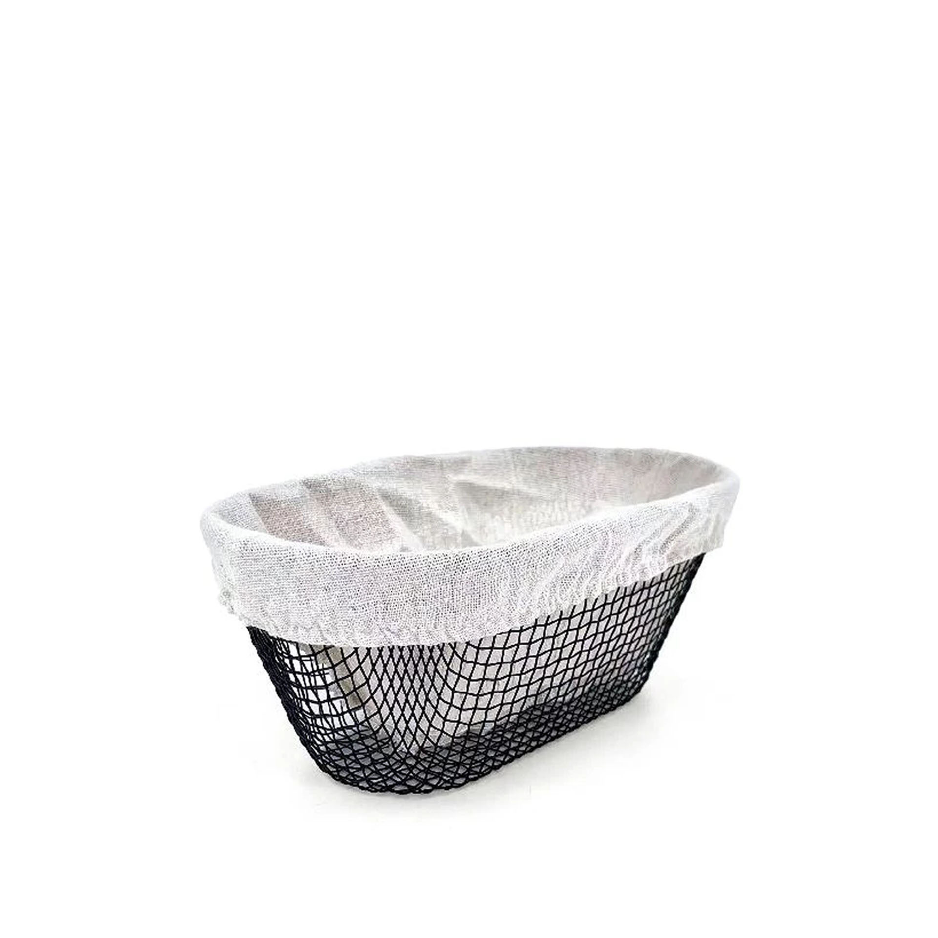 Cesto Pão Metal / Tecido Oval