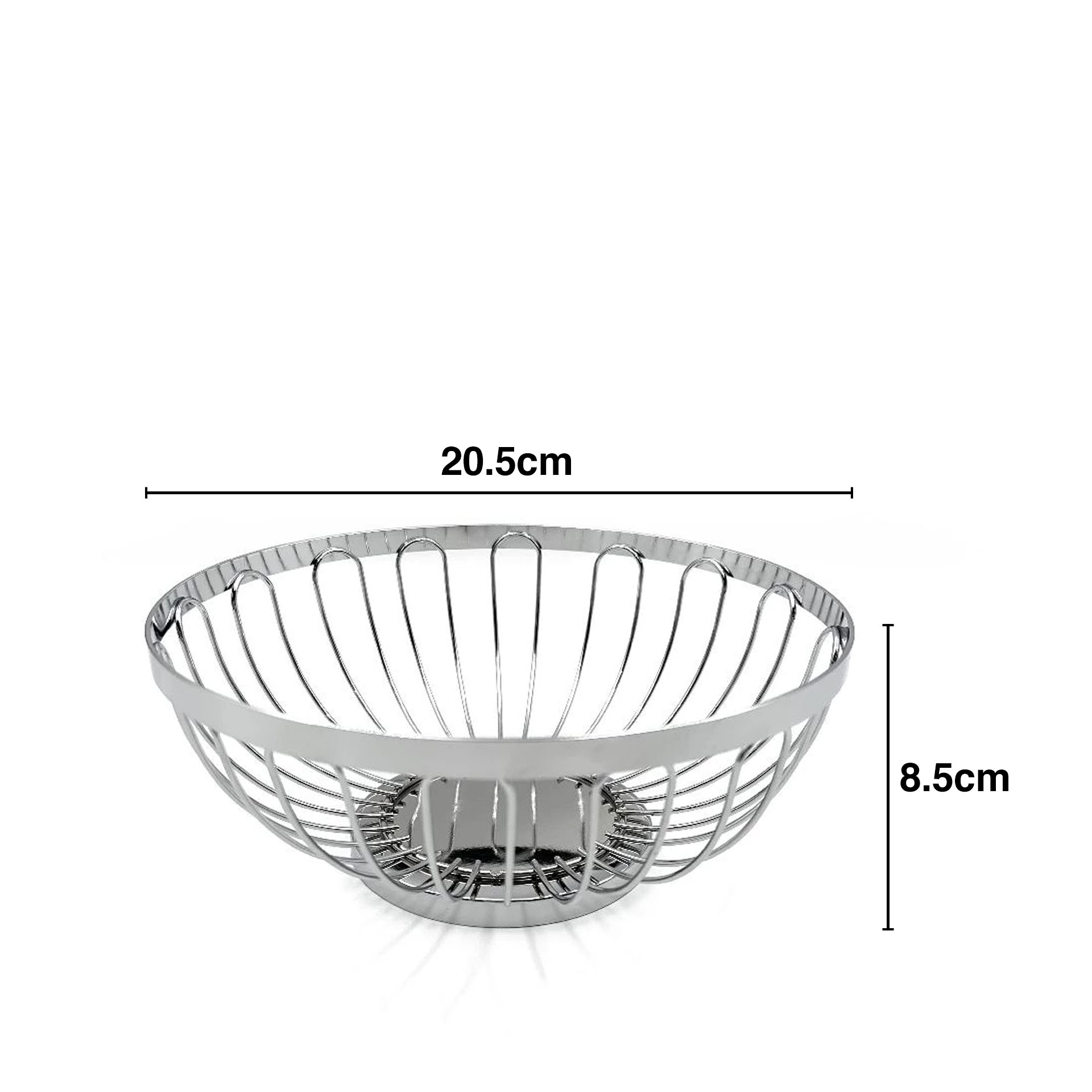 Cesto Pão Cromado Redondo Prateado