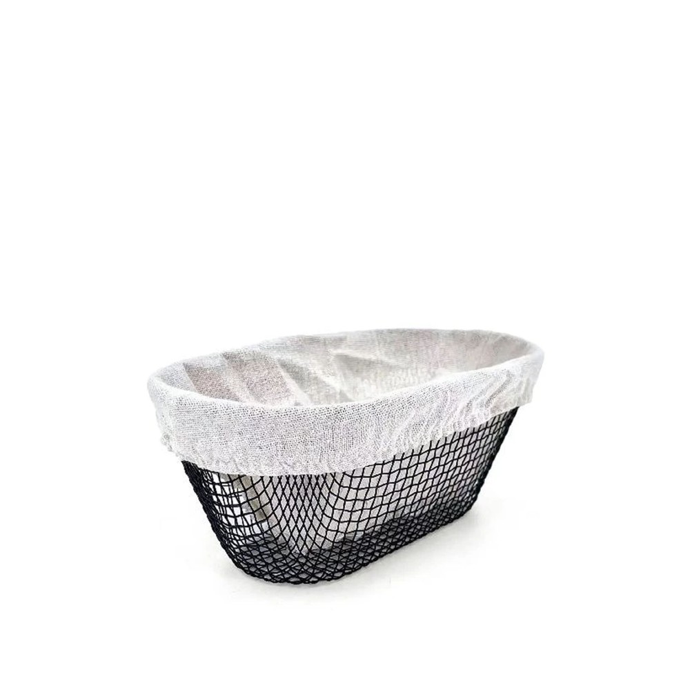 Cesto P�o Metal / Tecido Oval