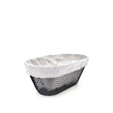 Cesto P�o Metal / Tecido Oval