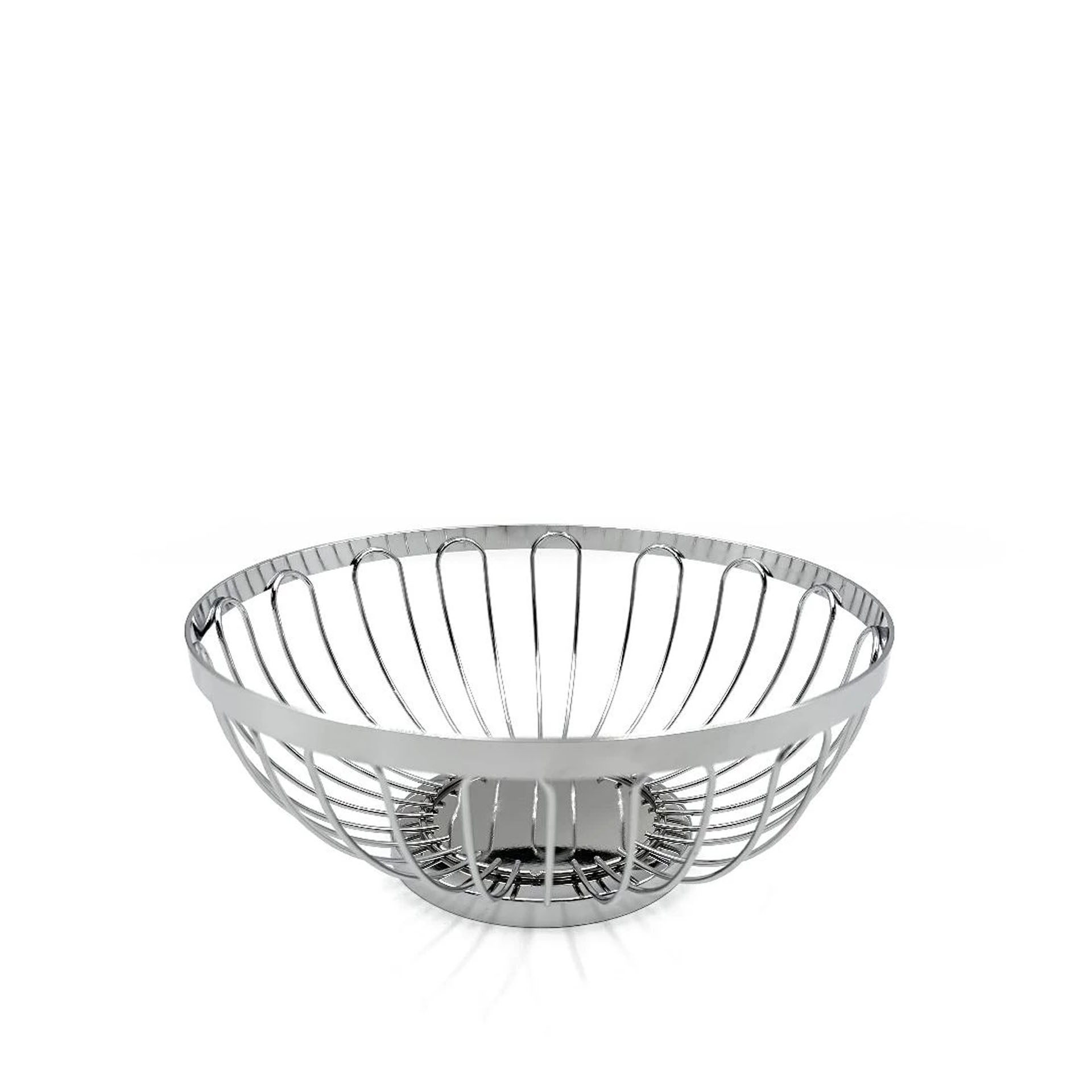 Cesto Pão Cromado Redondo Prateado