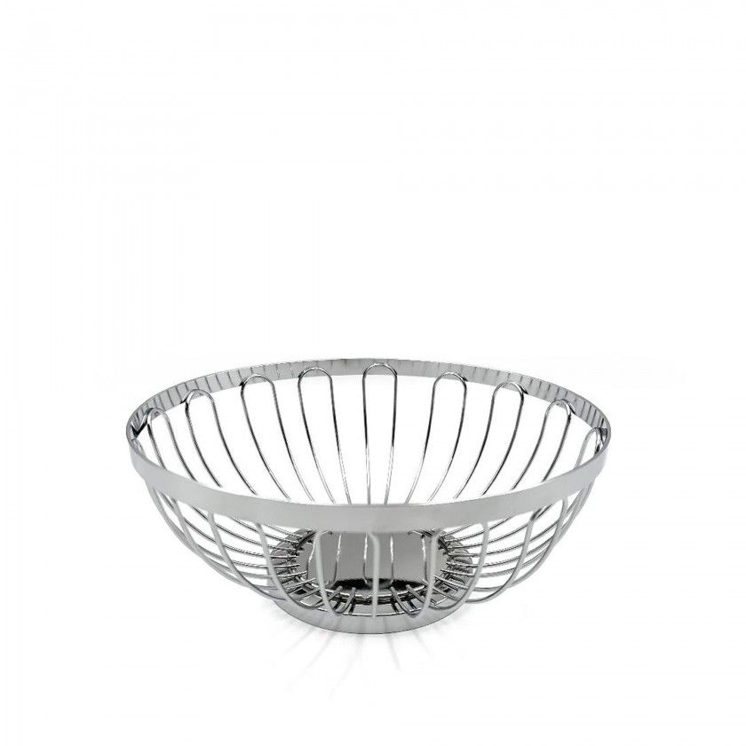 Cesto Pão Cromado Redondo Prateado Cesto Pão Cromado Redondo Prateado