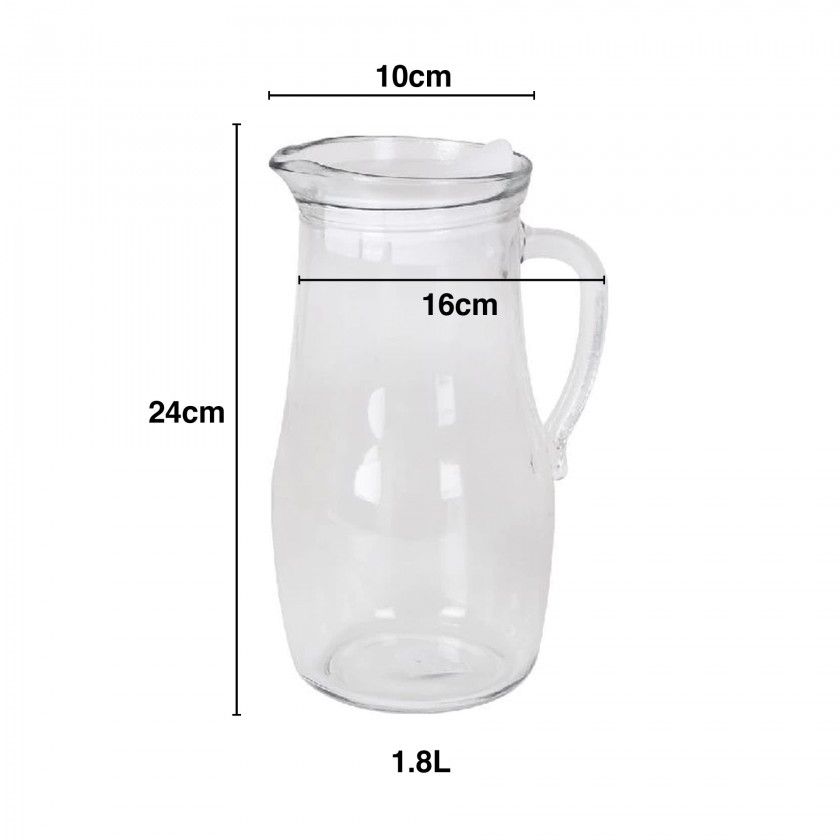 Jarro Vidro com Tampa 1800ml 16X10X24cm