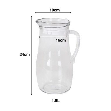 Jarro Vidro com Tampa 1800ml 16X10X24cm