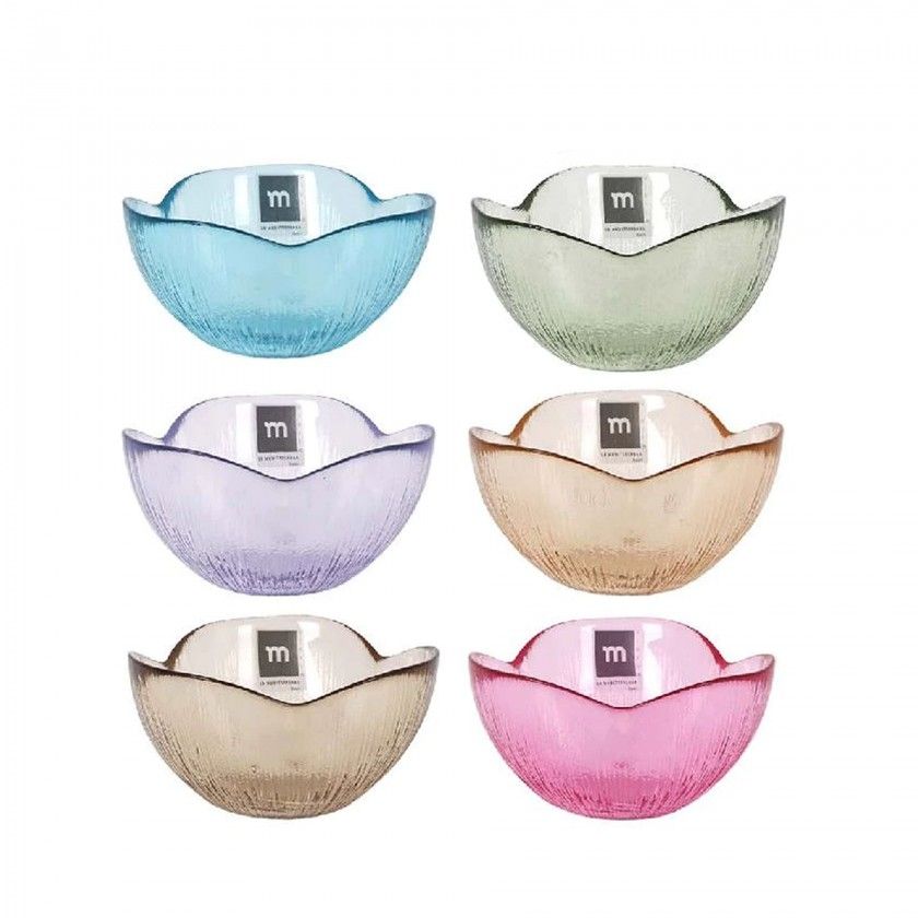 Ta�a Vidro Snacks Colorida Sortida 12X6cm