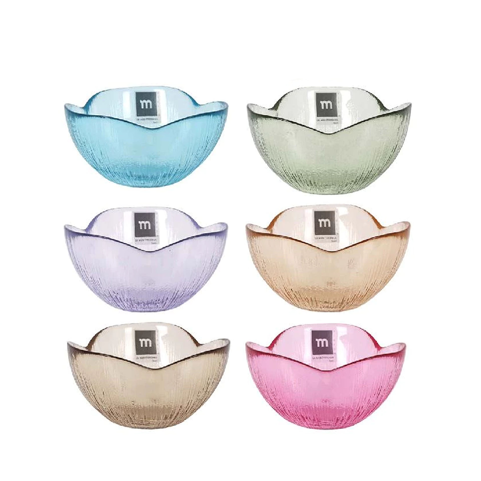 Taça Vidro Snacks Colorida Sortida 12X6cm