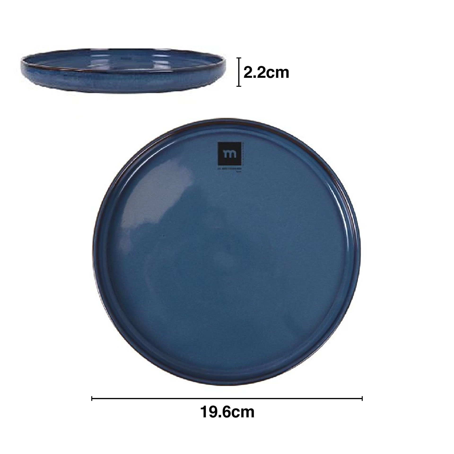 Prato Sobremesa Porcelana Chester Azul 19.6X2.2cm