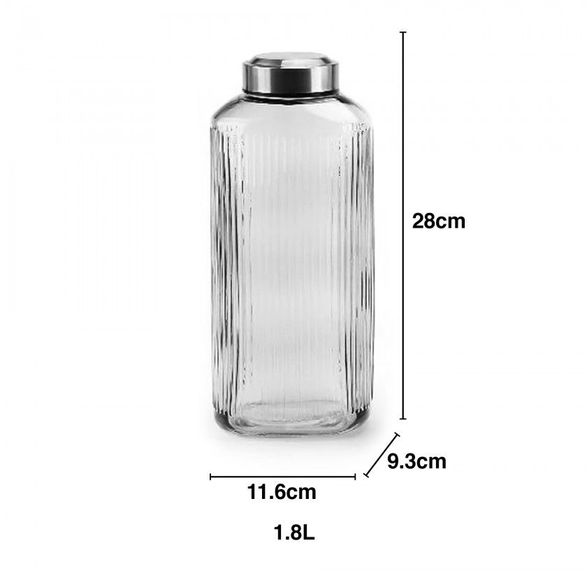 Garrafa Vidro Tampa Metal Sortido 1800ml 11.6X9.3X28cm Garrafa Vidro Tampa Metal Sortido 1800ml 11.6X9.3X28cm