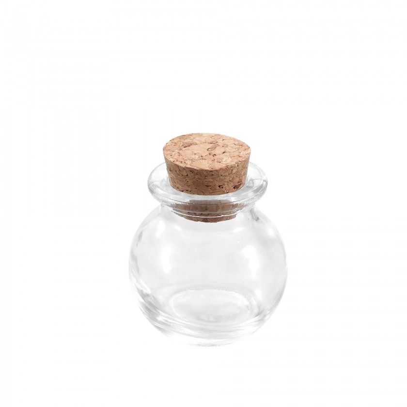 Frasco Vidro Tampa Cortia Redondo 50ml 5X6cm