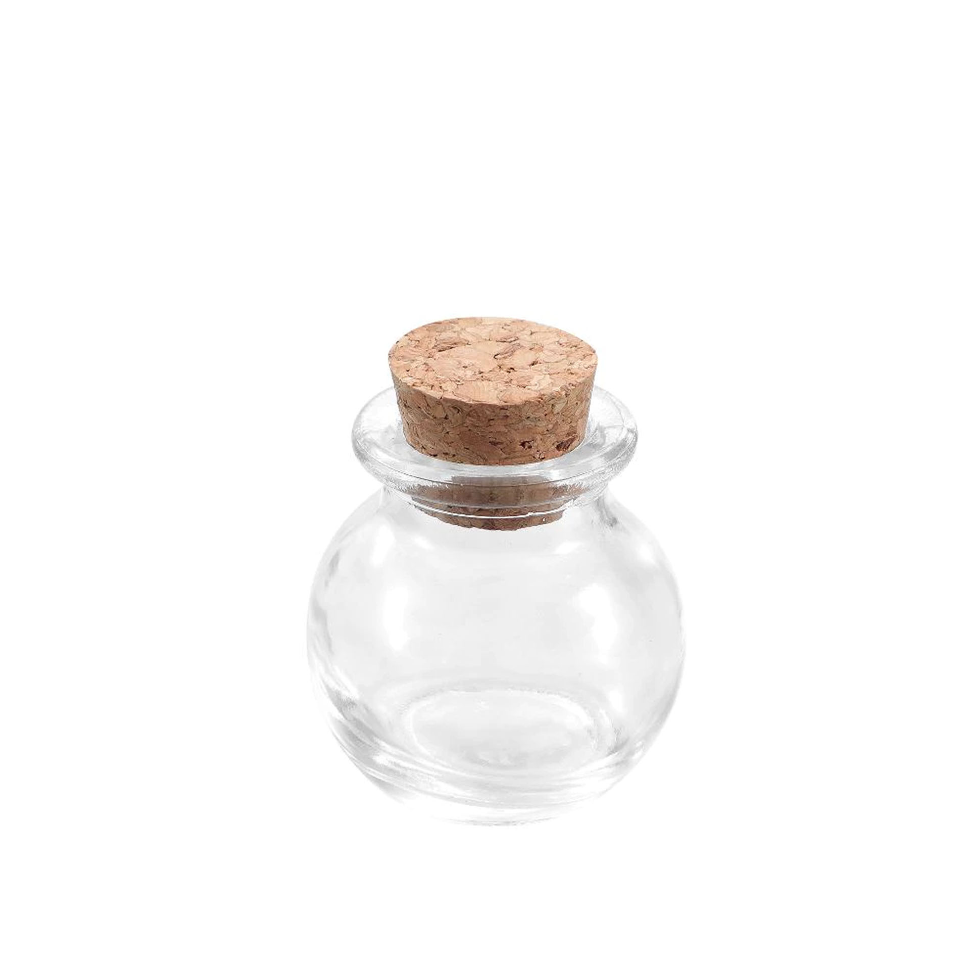 Frasco Vidro Tampa Cortiça Redondo 50ml 5X6cm