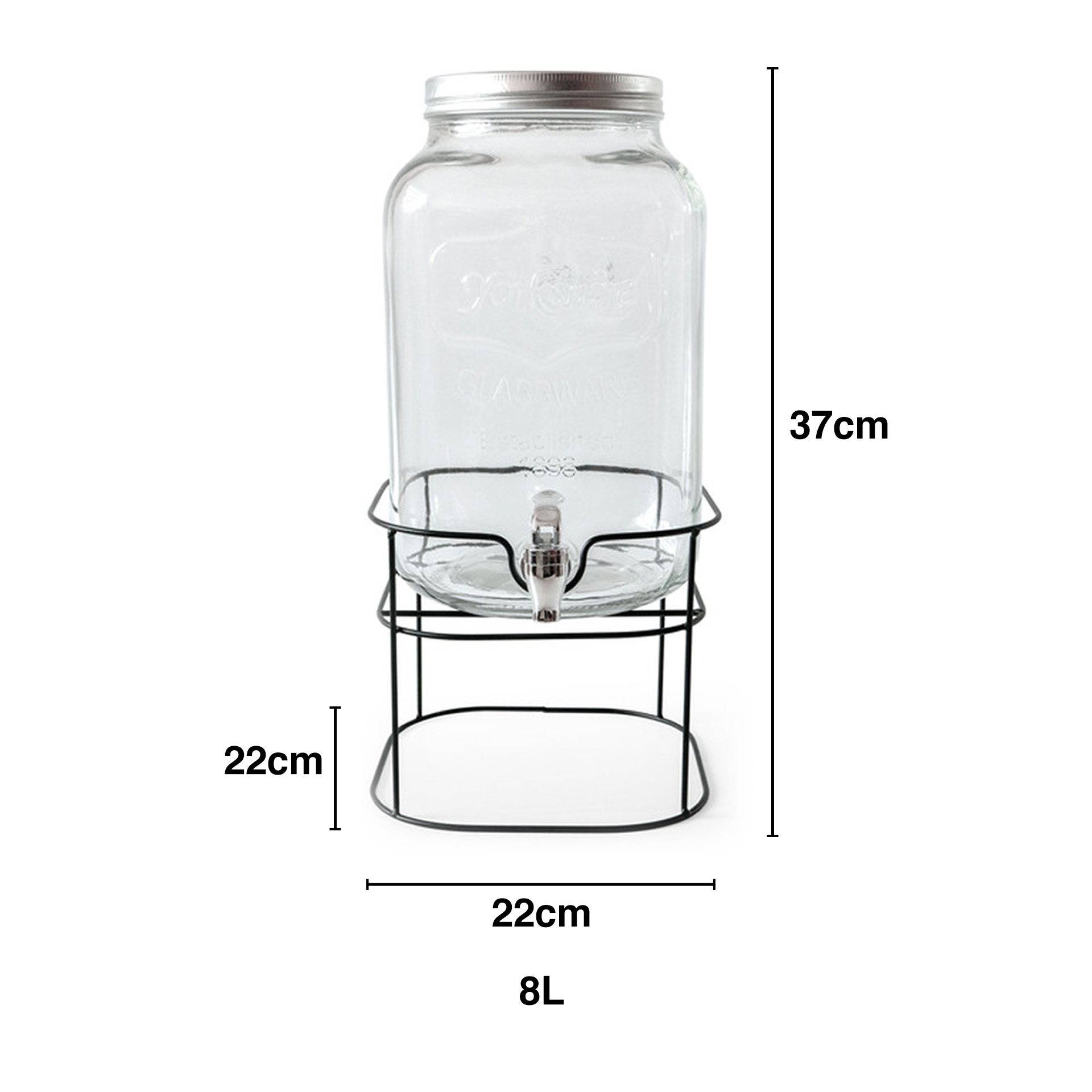 Dispensador Líquido Rustik com Torneira 8L 22X22X37cm