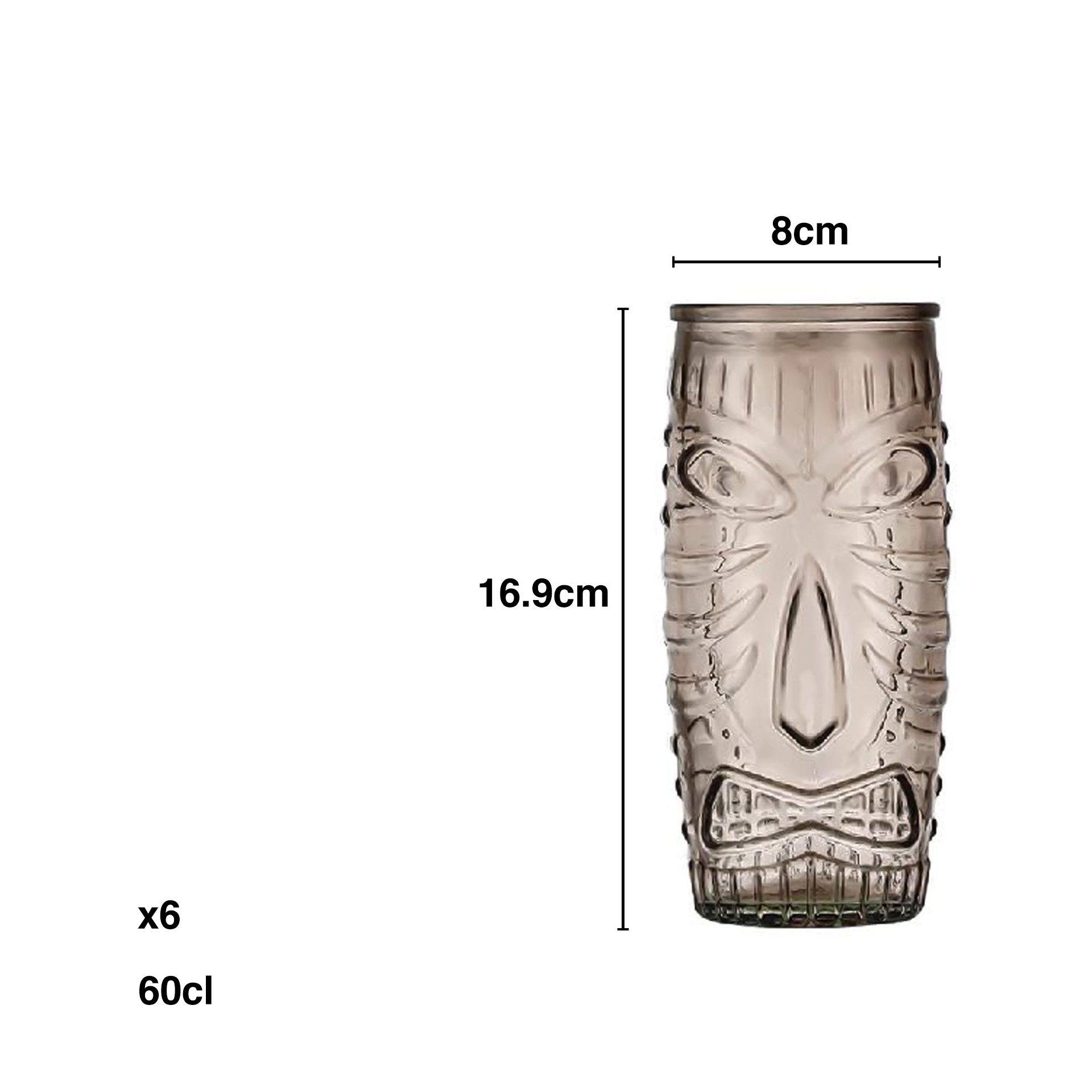 Copo Tiki Colores Redondo 600ml 8X16.9cm Pack 6