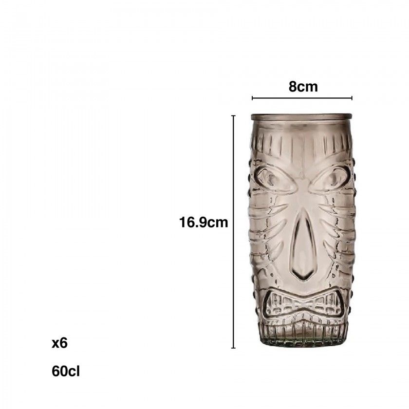 Copo Tiki Colores Redondo 600ml 8X16.9cm Pack 6 Copo Tiki Colores Redondo 600ml 8X16.9cm Pack 6